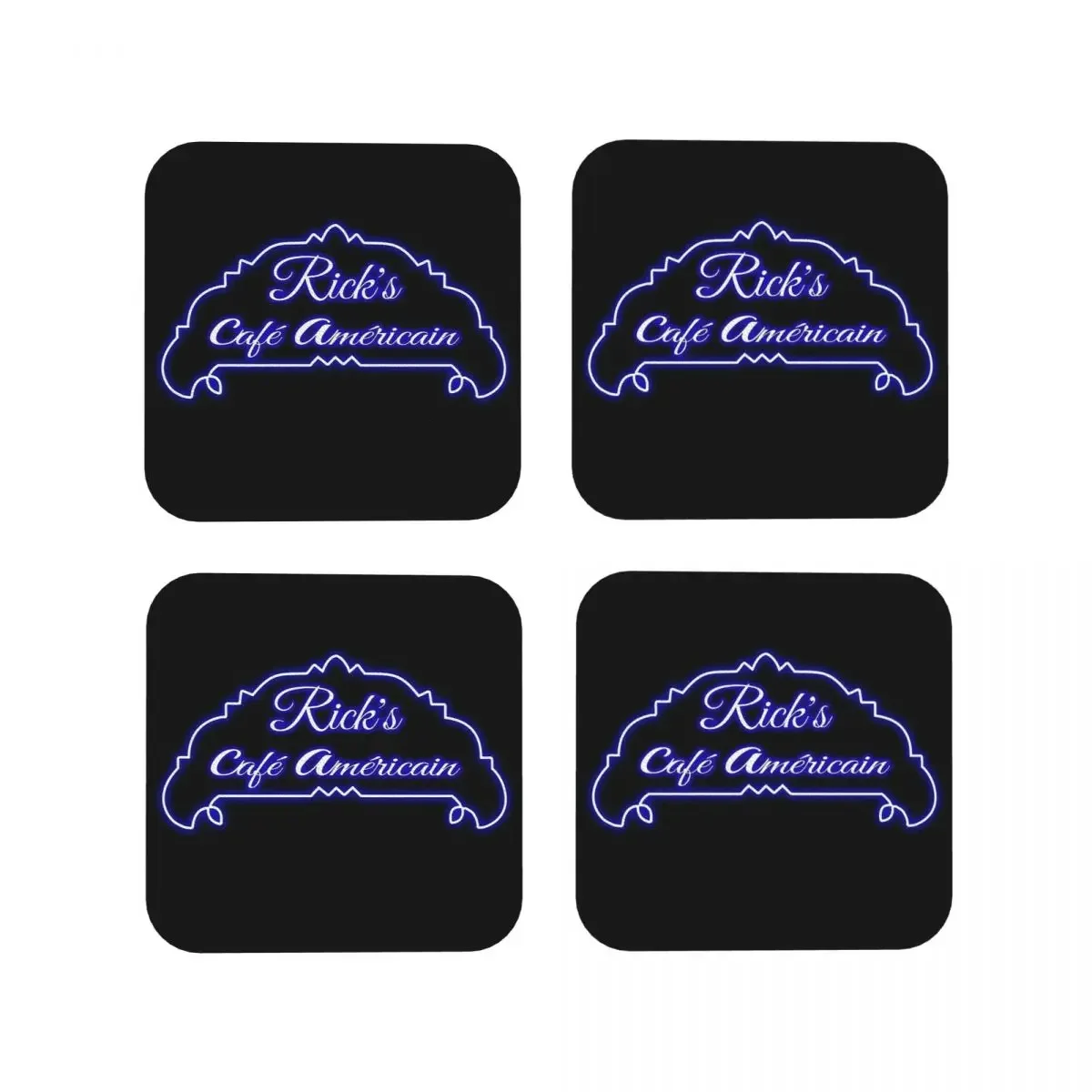 Ricks-posavasos con letrero de neón para cocina, manteles individuales de aislamiento antideslizante, taza de café, alfombrillas para el hogar, almohadillas para vajilla, Juego de 4