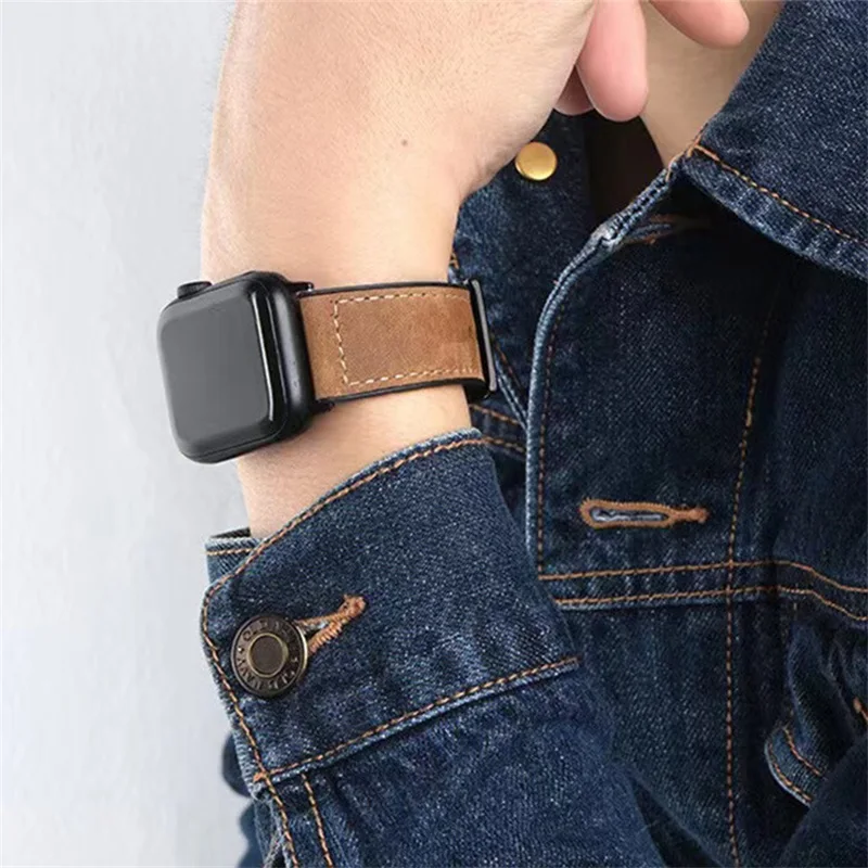 สายรัดข้อมือซิลิโคน + หนังสำหรับสายคาด Apple Watch 49มม. 44มม. 45มม. 42มม. 40มม. สำหรับ iWatch ultra Series 9 8 7 SE 6 5 4