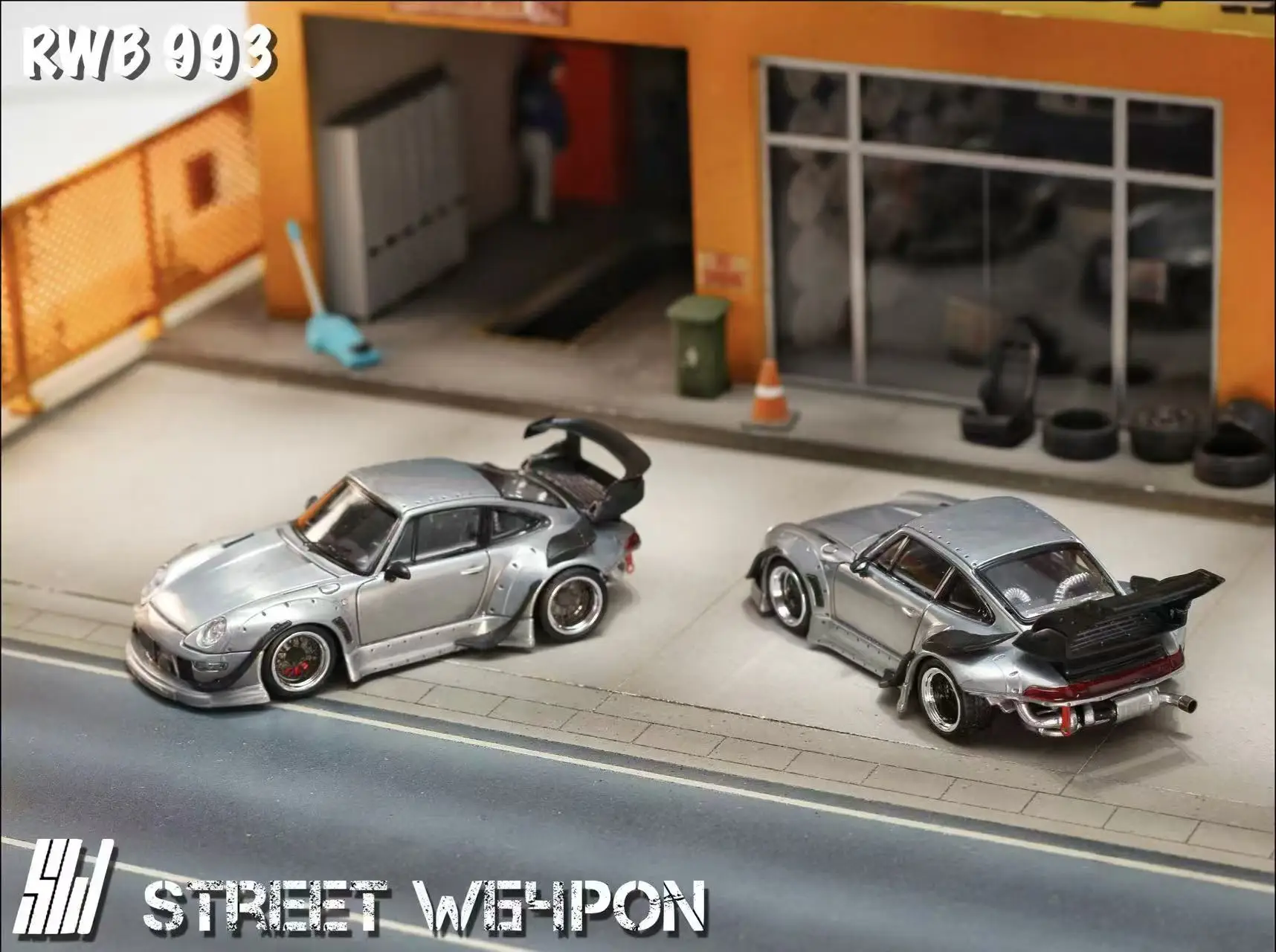 ** Pre 주문 ** SW 1:64 RWB 993 RAW High /Low Wing Diecast Model Car