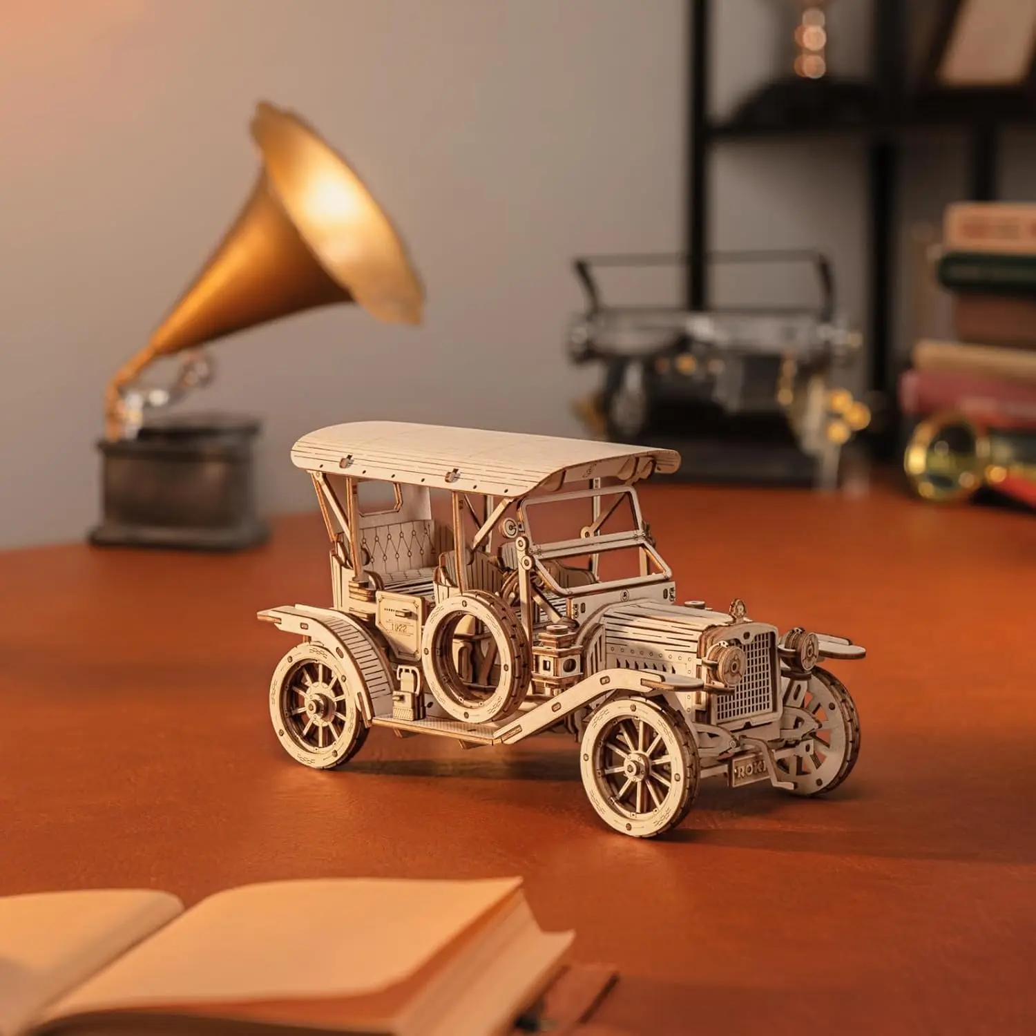 Kit de modèle de voiture Vintage en bois 3D, échelle 1:15, 298 pièces, Puzzle d'assemblage, cadeau artisanal pour adultes, hommes et femmes