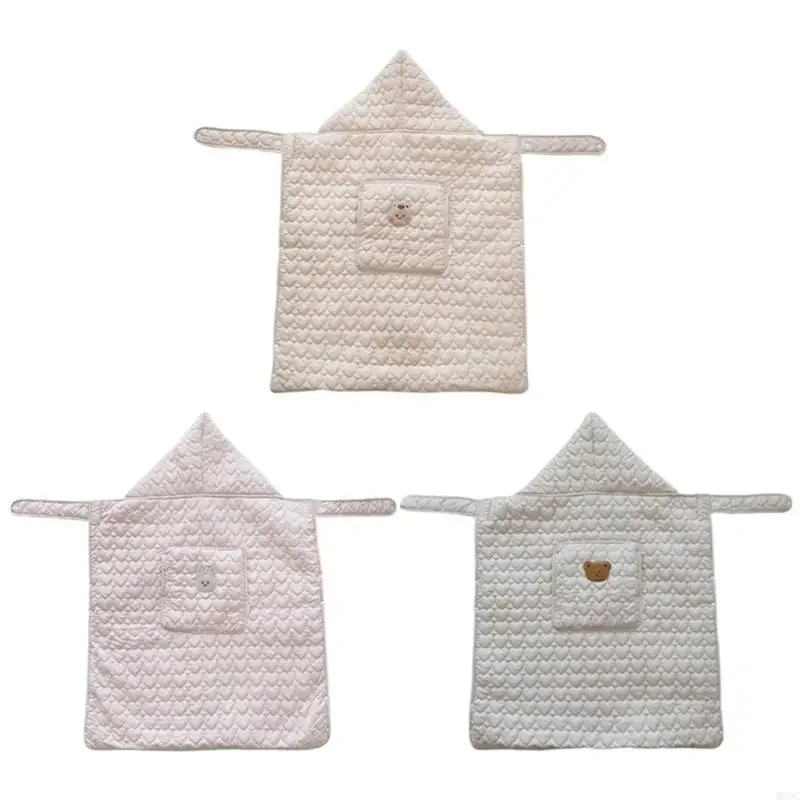 

M89C Cotton Baby Poncho Blanket Baby Hooded Wrap Perfect for Indoor & Outdoor Use