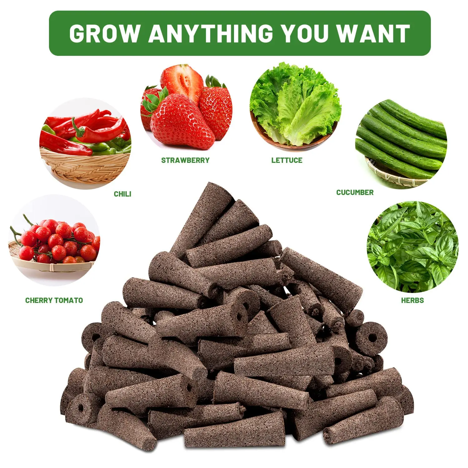 50Pcs Seed Grow Sponges Replacement Root Growth Sponges Seedling Starter Plugs Seed Starting Seed Pod Hydroponic Garden Planting