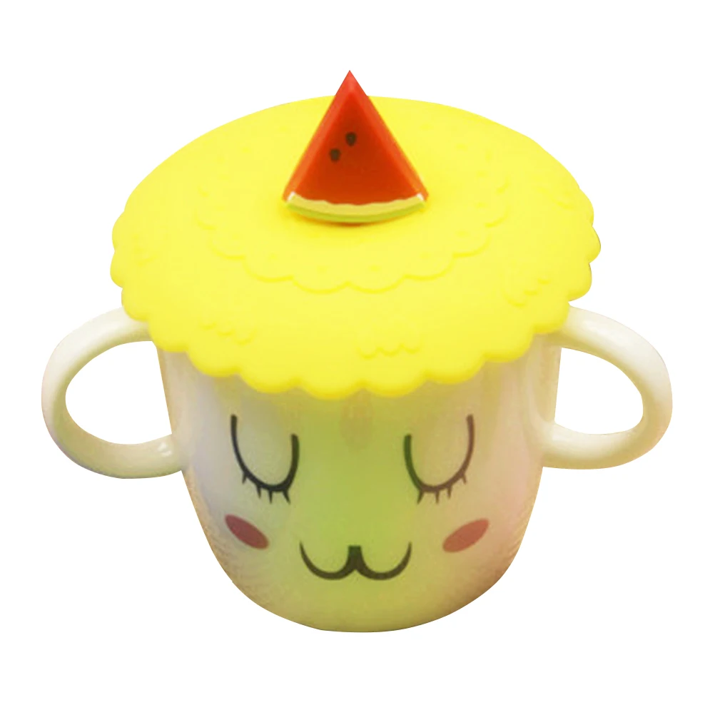 

1pc Silicone Cup Lid Creative Sealed Leakproof Cover Cup Lids Suction Seal Covers (Watermelon Shaped Lid)