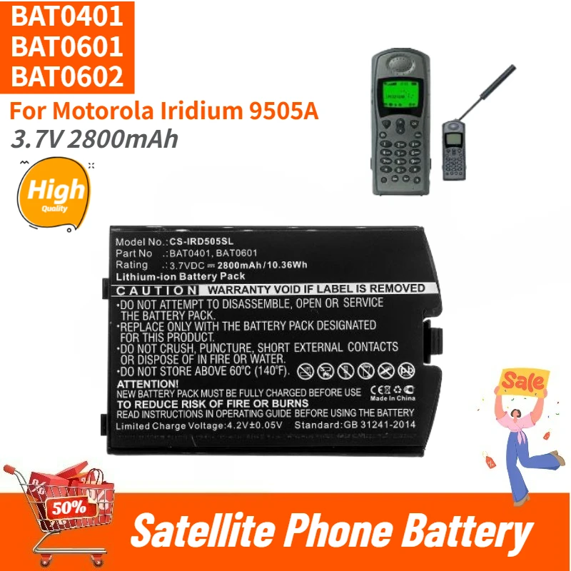 BAT0401 BAT0601 BAT0602 High Quality Replacement Satellite Phone Battery 3.7V 2800mAh for Motorola Iridium 9505A Brand New