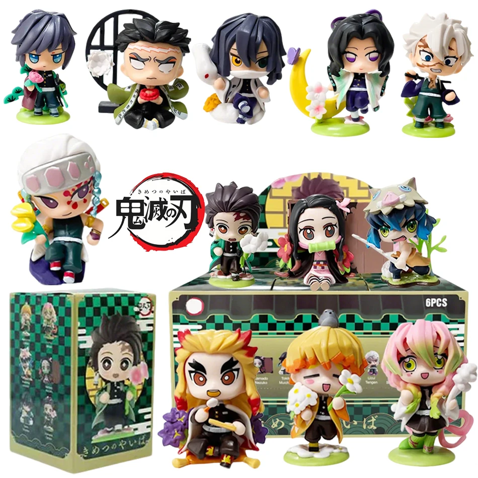 Demon Slayer Tanjiro Kamado Nezuko anime cartoon figuur blind box creatief gepersonaliseerd beeldje model ornament verrassingsgeschenkdoos