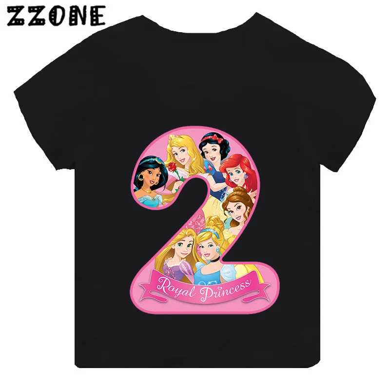 مختلف الأميرة سندريلا عدد طباعة الفتيات الملابس 1 2 3 4 5 6 7 8 9 سنوات عيد ميلاد الاطفال التي شيرت طفل الفتيان الأطفال تي شيرت