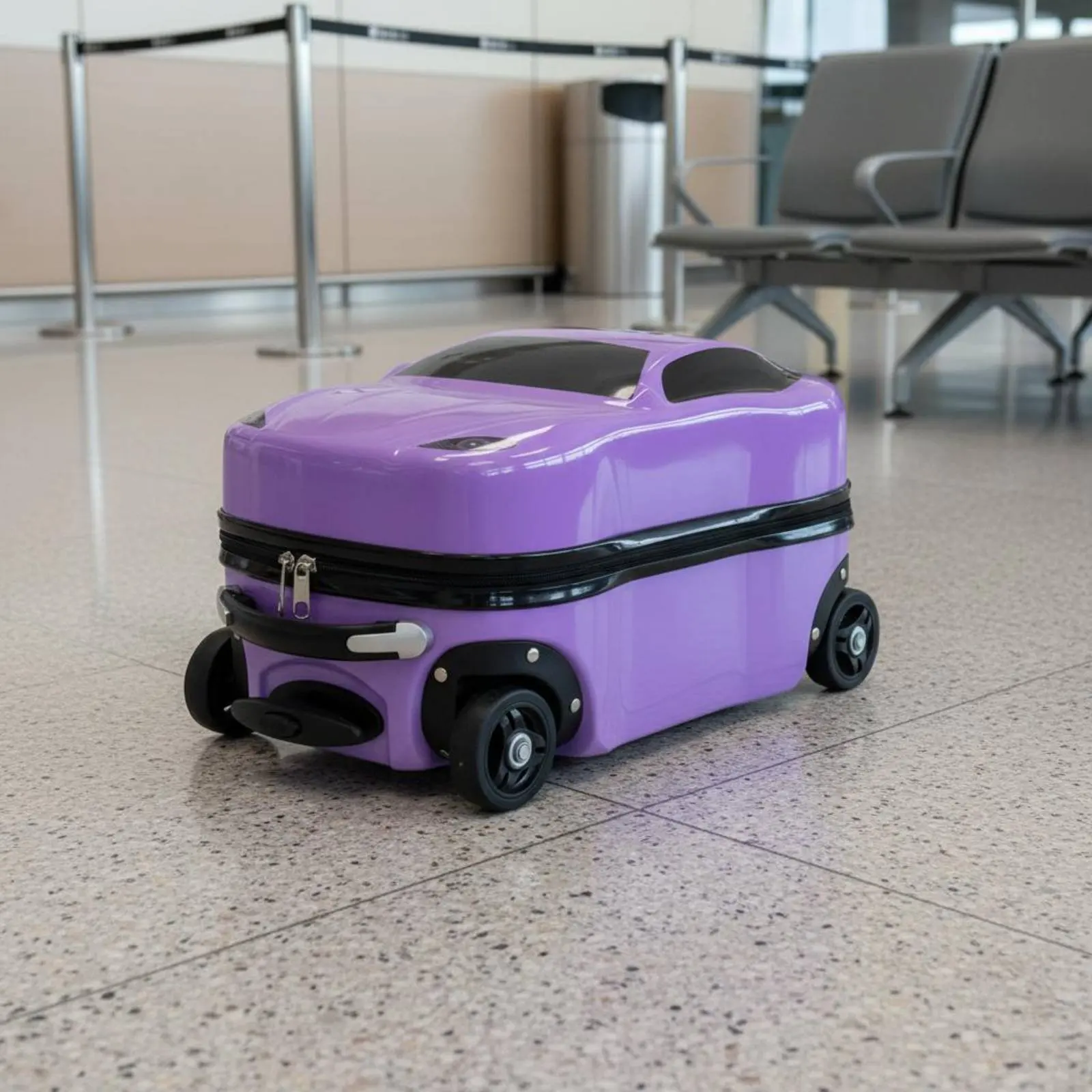 Kids Car Shaped Luggage Telescopic Handle Kids Sit-on Suitcase Three-Dimensional Cartoon Car Suitcase Lightweight view 5