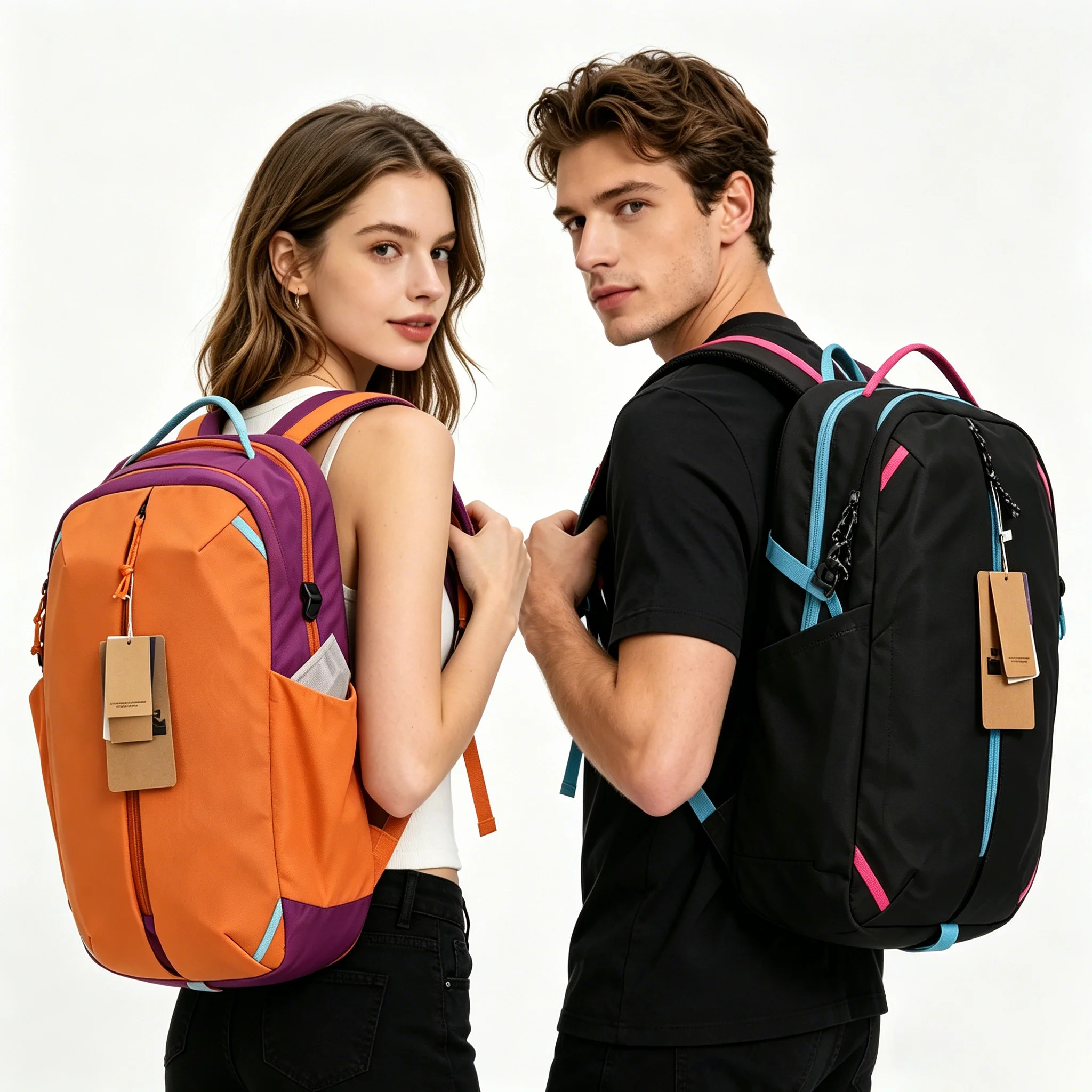

New style trendy solid color waterproof bag large capacity multi functional backpack fashionable travelling bag design unisex