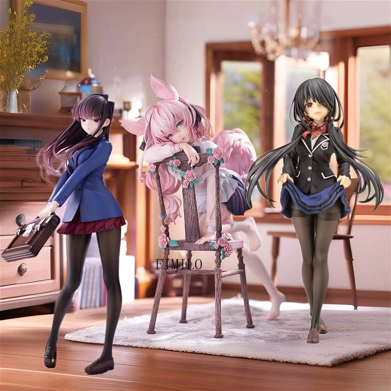 

Anime Tokisaki Kurumi Figures DATE A LIVE Figures Nightmare Kurumi Figurine School Uniform PVC Komi Shouko Model Collection Toys