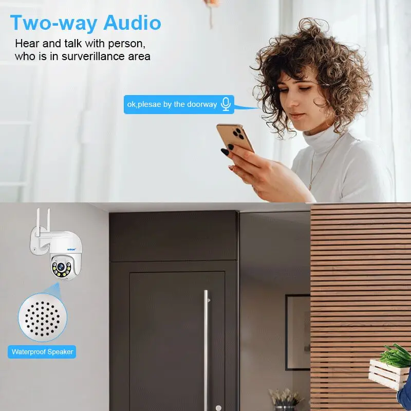 Smar 1080P 3MP PTZ WiFi Camera Outdoor Auto Tracking Ai Human Detect Full Color Night Vision Two Way Audio IP Camera ICsee APP