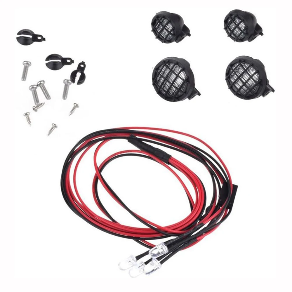 RC Auto 12mm & 18mm Lichtschale Lampenschirm LED Nebelscheinwerfer Rund/Quadratisch Lampen-Set für 1:8 1:10 RC Auto Tamiya AXIAL Crawler Rock Teile