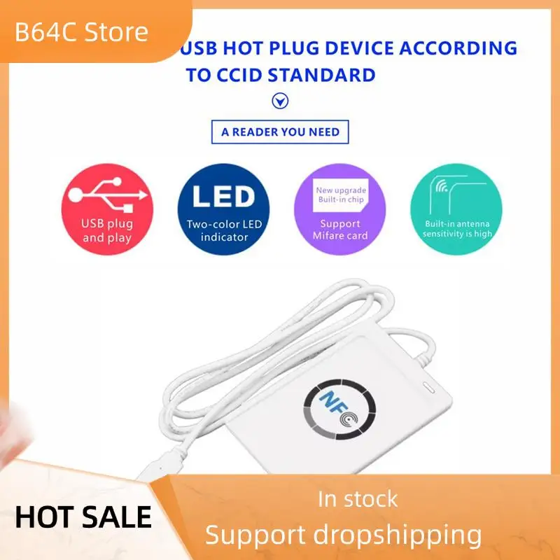 

B64C ACR122U RFID IC Smart Card Reader Duplicator +5XUID Keychain Writer Copier Writable Clone 13.56Mhz ID IC Card Copier