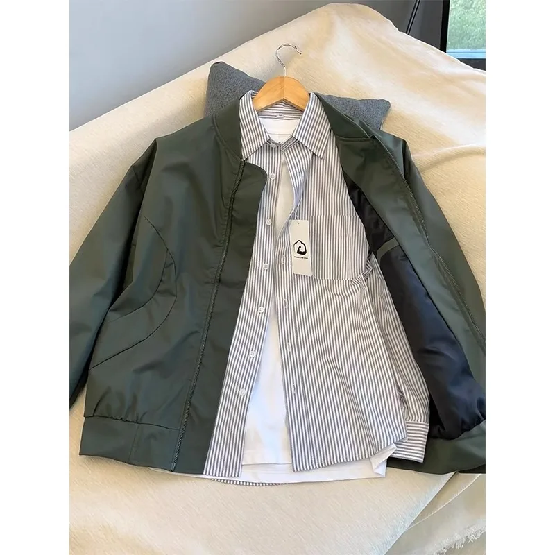 

Комплект куртки Cleanfit Harrington для мужчин, весенне-осенняя светлая бейсбольная куртка с воротником-стойкой, летная куртка