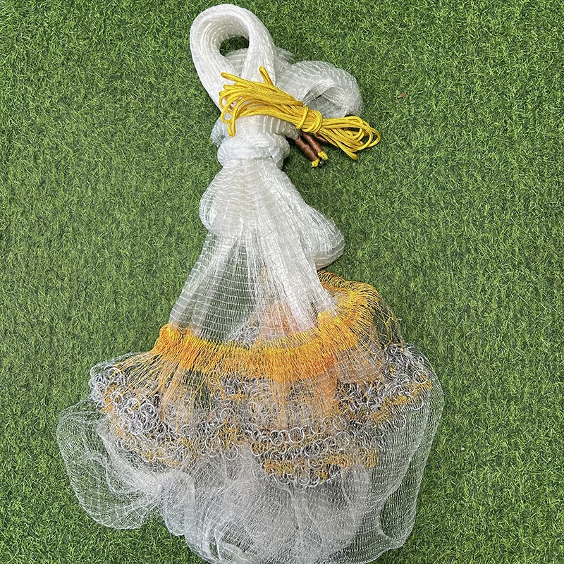 10FT 3/8'SQ Lead Chain Cast Net Throwing Bottom Pocket Cast Net Fishing Cast Net for Sale