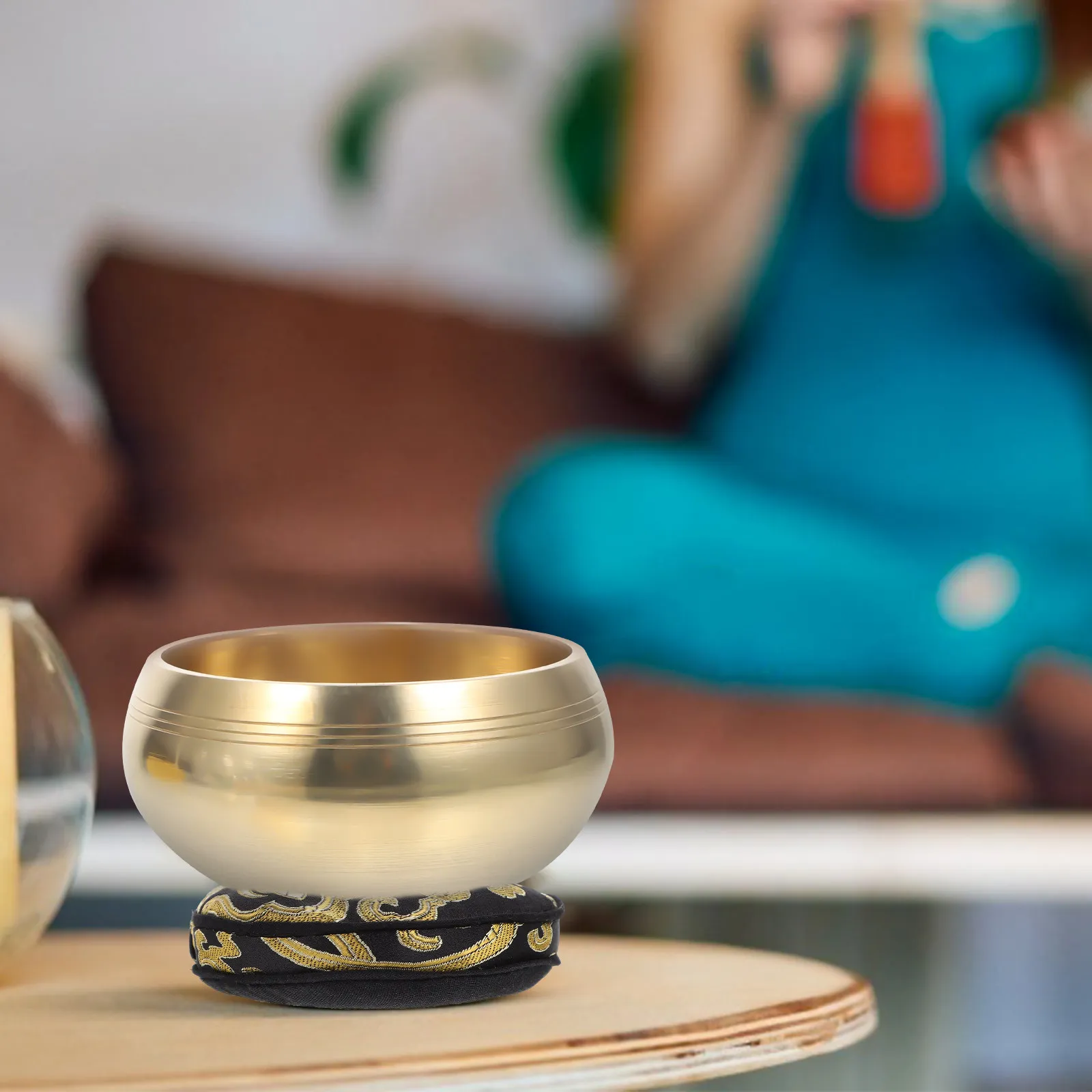 Picture 7: Sound Bowl Mat Craft Elegant Traditional Design Singing Bowl Cushion for Buddhist Supplies Temple Accessories Meditation Comfort