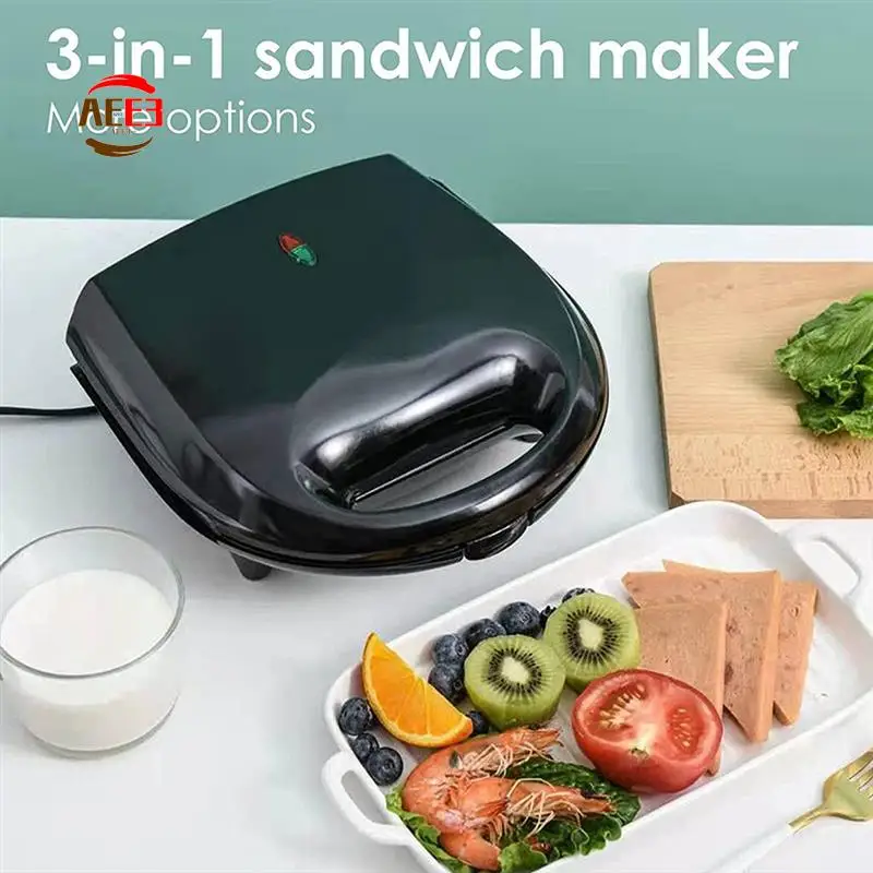 

AEE3-Breakfast Maker 2-Slice With Nonstick Plates Sandwich Maker 750W Breakfast Machine Kitchen Oven Home US Plug