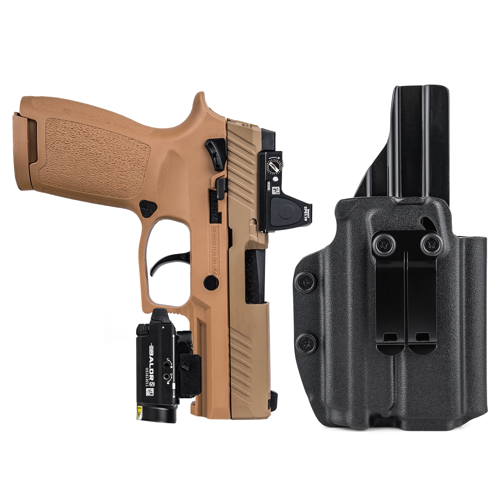 IWB Kydex Holster for Sig Sauer P320 M18/ P320 X CARRY/ P320 Compact w/ Olight Flashlight Baldr S Laser Light Concealed Carry