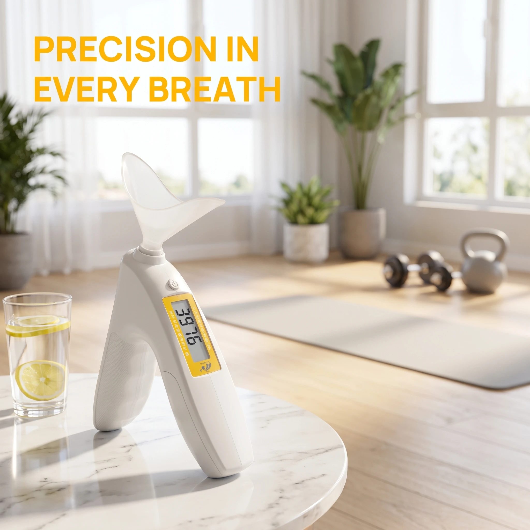 Portable Lung Function Spirometer Digital Vital Capacity Meter Auto Power Off for Fitness Student Physical Check