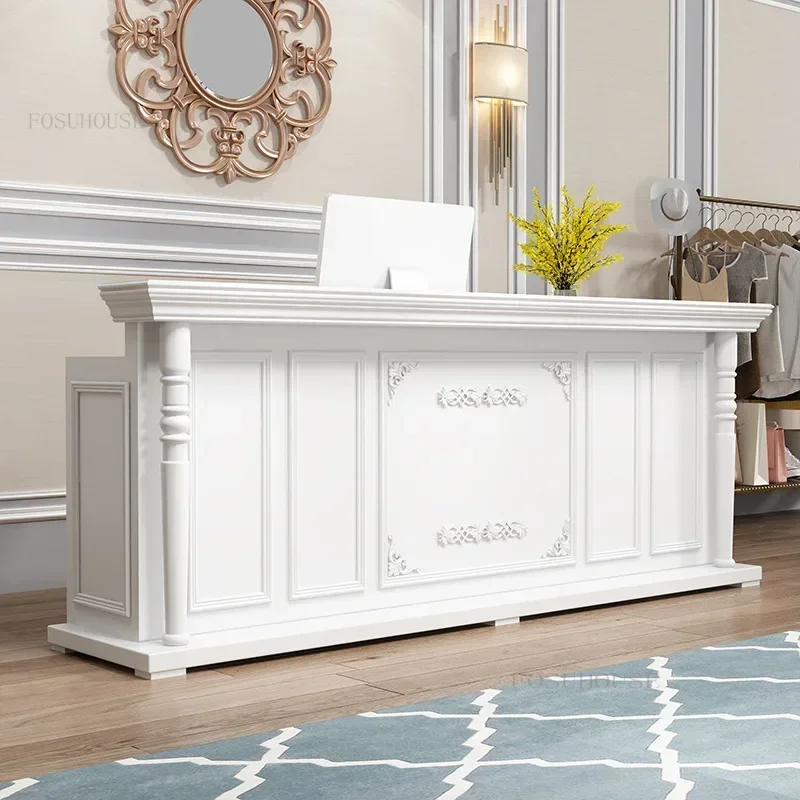 

Европейская ретро-стойка кассира, барная стойка, офисная мебель, стойки ресепшн для магазинов одежды, салонов красоты, парикмахерских