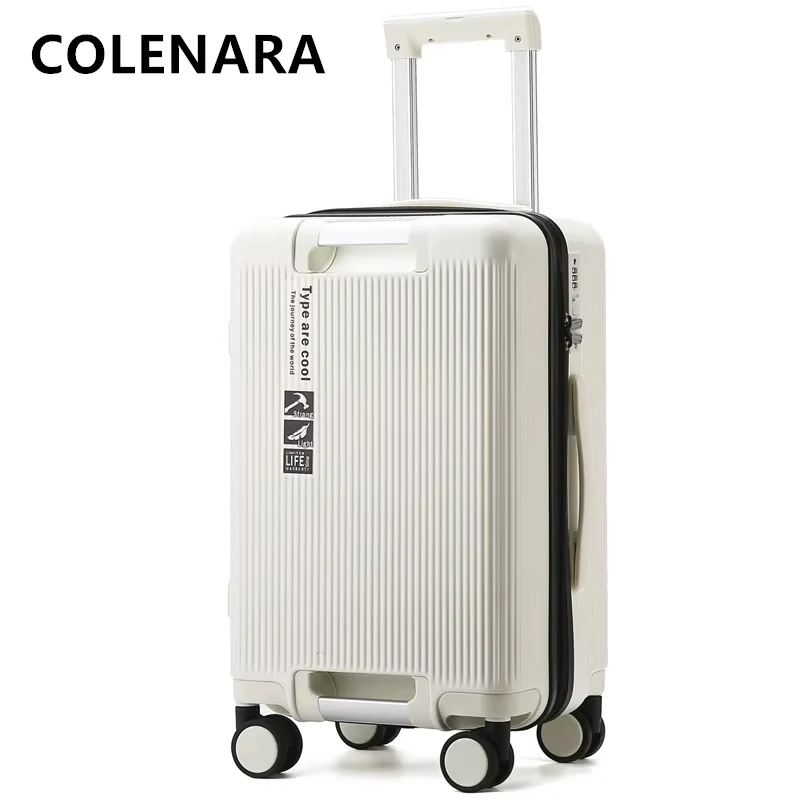 COLENARA Rolling Luggage ABS+PC Boarding Case Women's Trolley Case Trolley Style Travel Bag 20