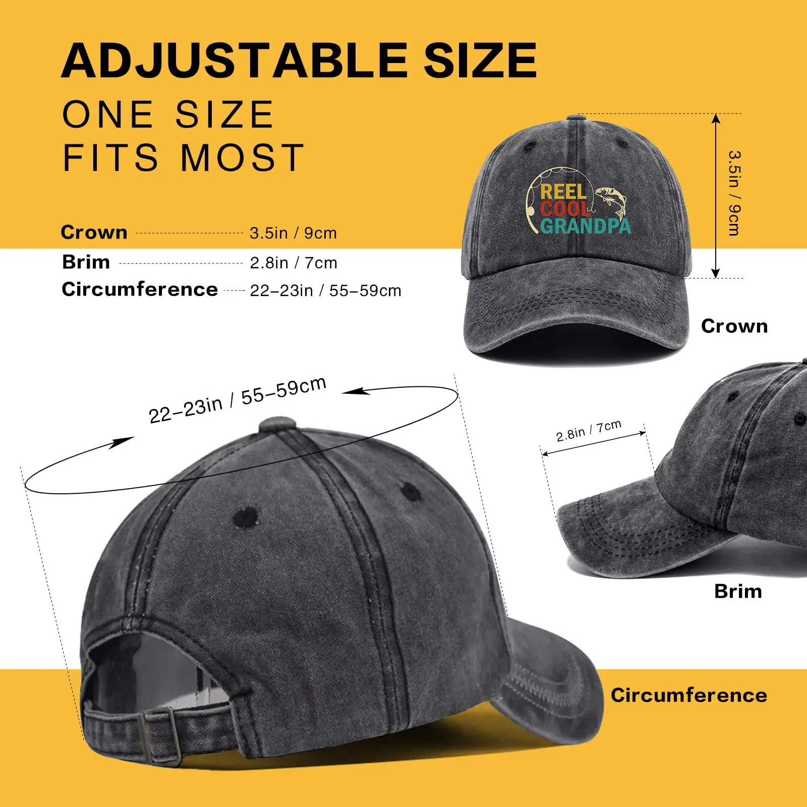 Cool Grandpa Baseball Caps Soft Trucker Hats for Men Women Denim Hats Outdoor Casual Sport All Seasons