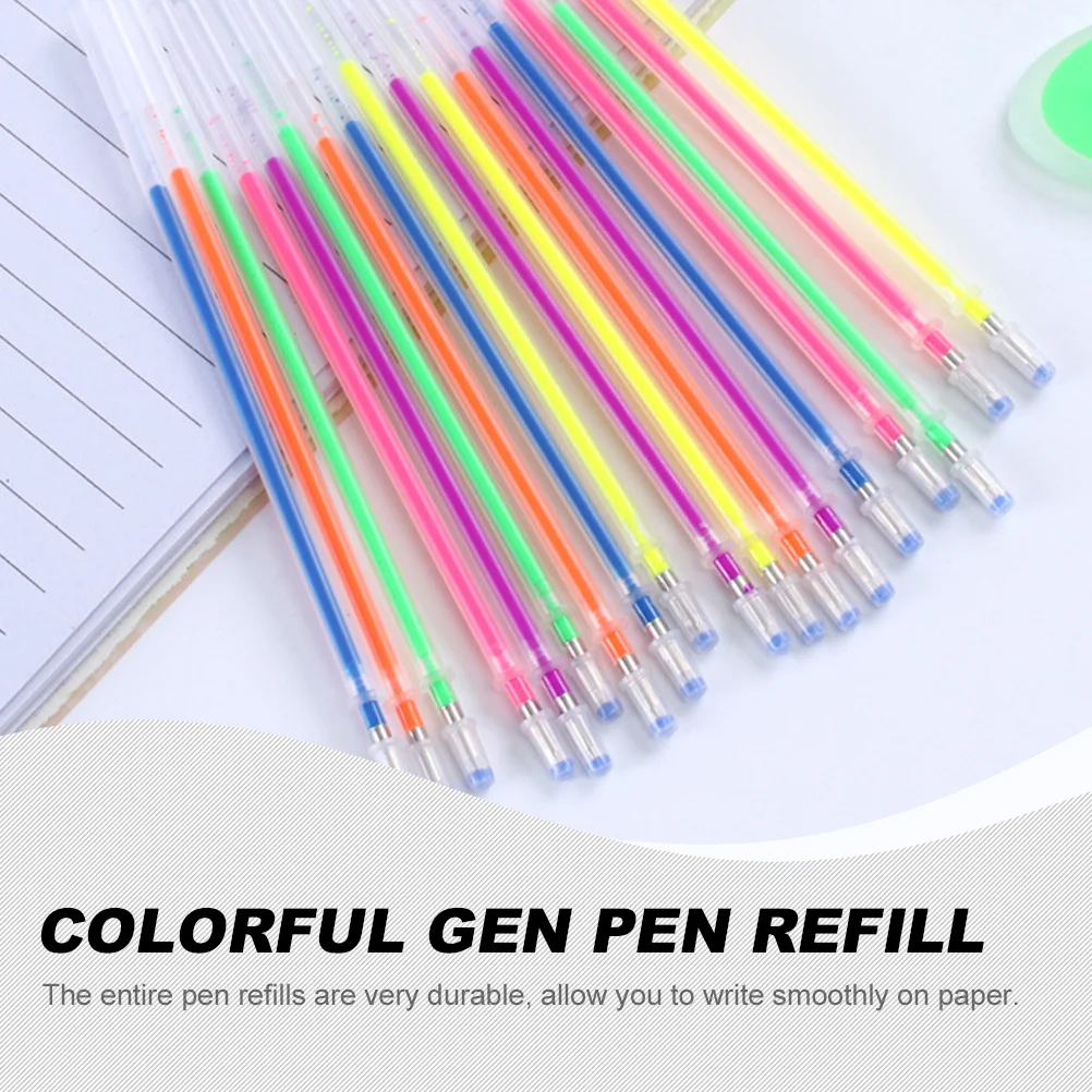 50 قطعة عبوات أقلام جل حبر فلورسنت مشرق عبوات كتابة تدفق سلس بديل للدراسة المدرسية أدوات تدوين الملاحظات الإبداعية #4