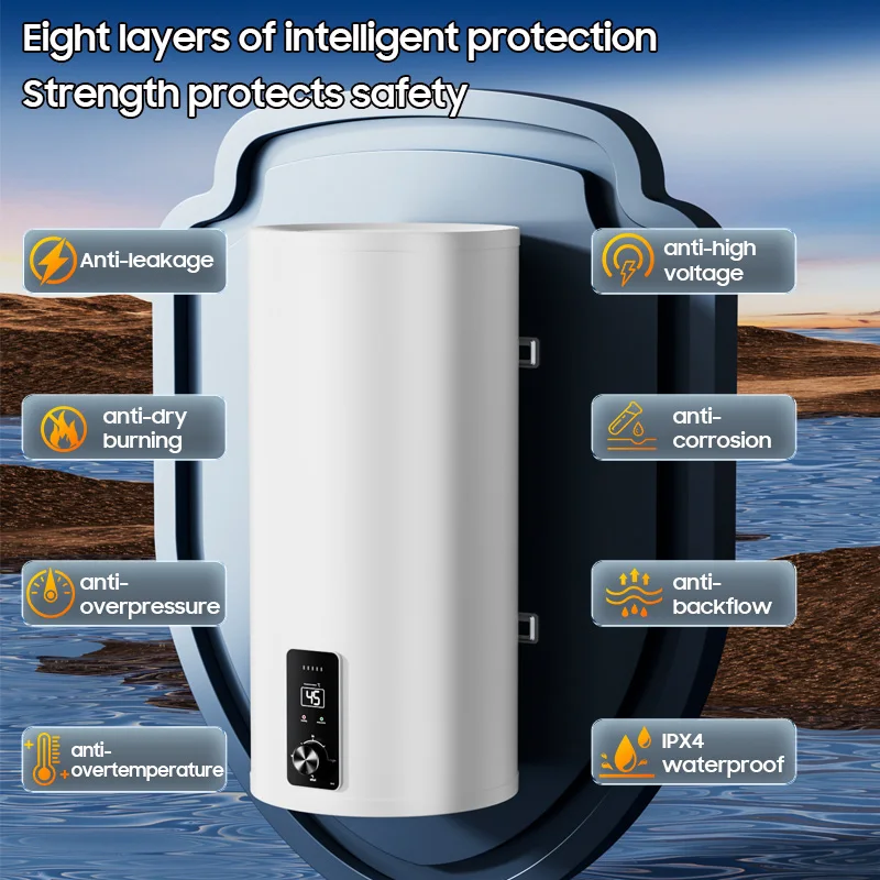 Manufacturer 30L-100L 1600W 220V Electric Shower Hot Water Heaters Wall Mounted Tank Boiler Storage for Household Bathroom Use