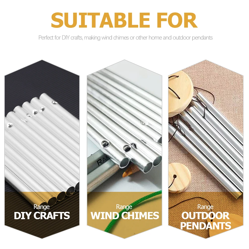 

12pcs Wind Chime Aluminum Tubes Pre-Drilled Diy Metal Wind Chime Making Material For Garden Yard Outdoor Decor Hanging Pendant