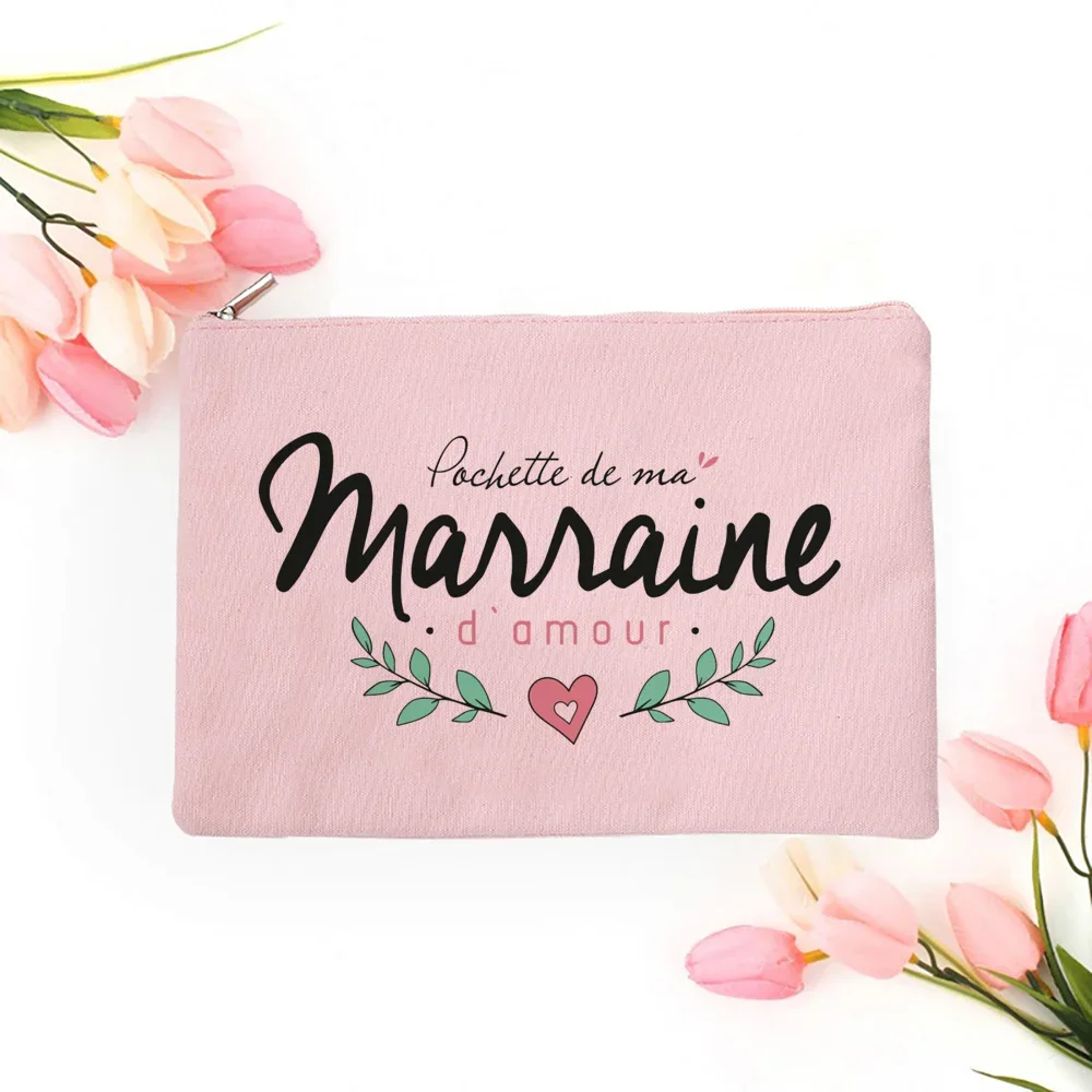 Bolsa de cosméticos con estampado de la mejor madrina del mundo te amo para siempre, regalo de madrina, bolsas organizadoras de artículos de tocador, bolsa de maquillaje para mujer