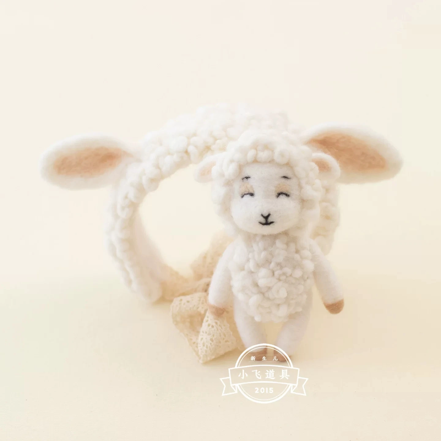 Newborn Photography Props 2026 New Cute Handmade Wool Sheep Doll Hat Lamp Decors Prop for Baby Studio Photoshoot Accessories
