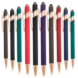 Stylos à bille en métal avec pointe de stylet pour écrans tactiles, écriture, papeterie, bureau, école, cadeaux, logo personnalisé, publicité, 50 pièces