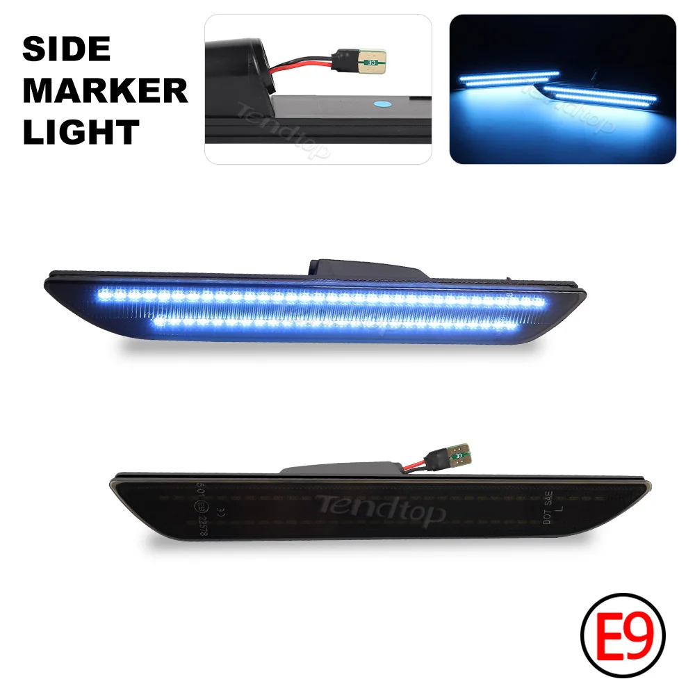 2Pcs LED Fender Side Signal Lamp Rear Side Marker Light for Ford Mustang 2015 2016 2017 2018 2019 2020 2021 2022 2023