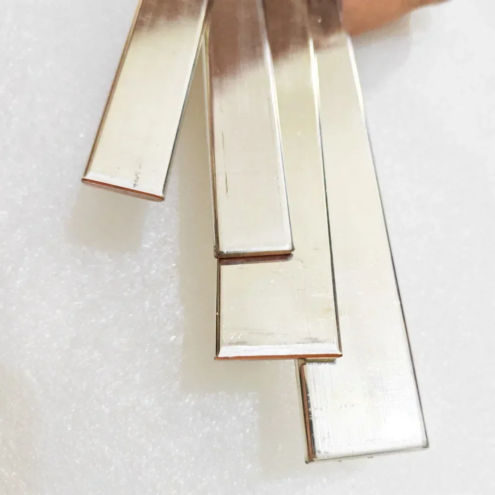 1Pc Length 500mm T3 Tinned Copper Plate Purple Copper Flat Bar Sheet Thickness 2mm 3mm 4mm 5mm Conductive Grounding Busbar