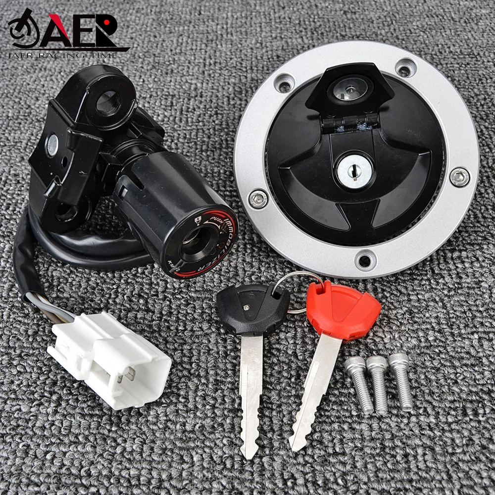 Ignition Switch Seat Lock Fuel Gas Cap Key Set for Kawasaki ER6N ER6F Ninja 650 400R ZX14R 27005-0561 51049-0715 27005-0568