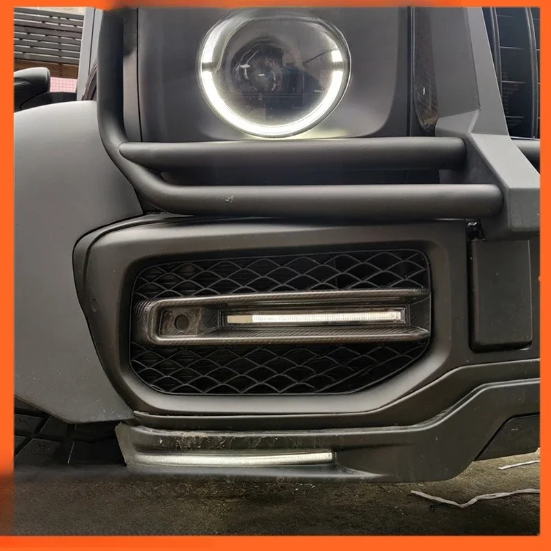 Applicable to Mercedes-Benz G63 modified W464 G63 front bar dry carbon fiber grille with light trim grille daytime running