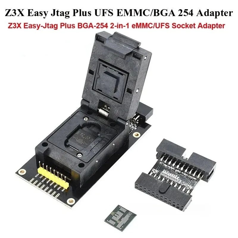 Original Easy JTAG UFS BGA-254 2-in-1 Adapter UFS Socket With Z3X Easy Jtag Plus Box