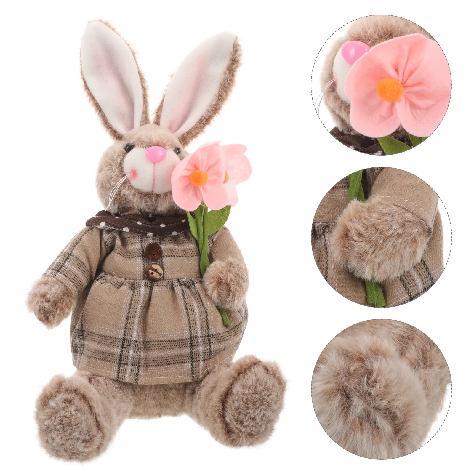 Adorable Stuffed Rabbit for Easter Celebration - Lifelike Bunny Design Festive Decoration for Home Table Sofa Bed Shelf Display