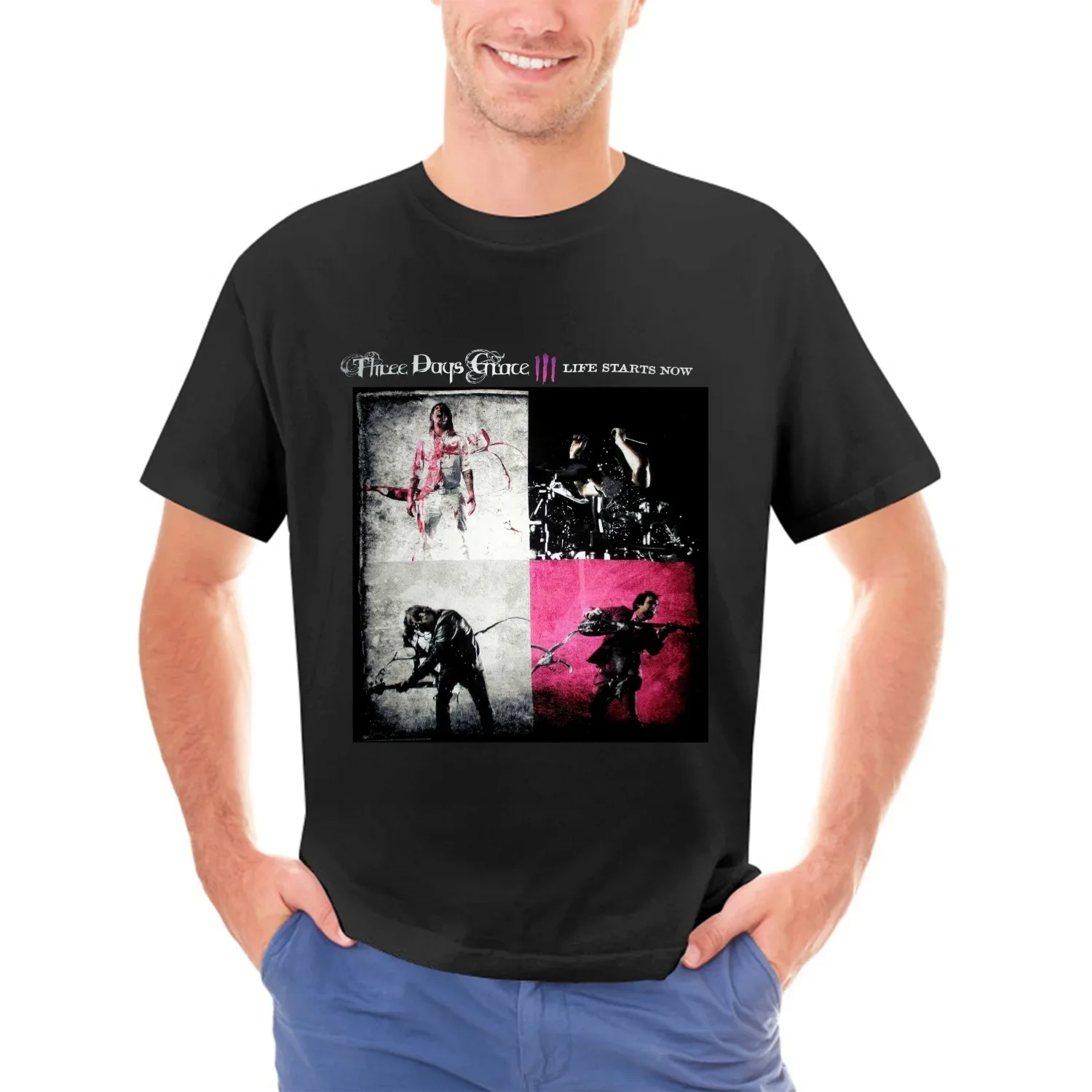 Three Days Grace, 4 полосы, жизнь начинается сейчас, американская дорожная рубашка, большая, новая