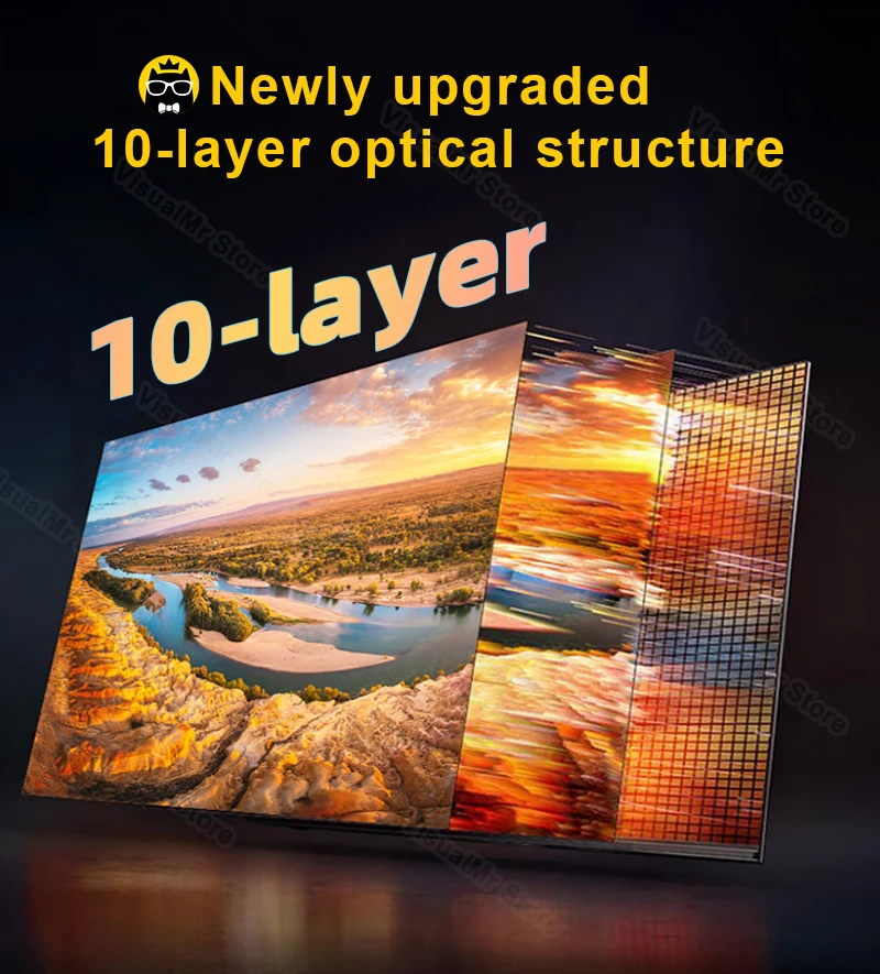 Fresnel 5.0 Pro ALR UST Projection Screen 72-120inch Ambient Light Rejecting Fixed Frame Best for Short Throw Projectors 4K 8k