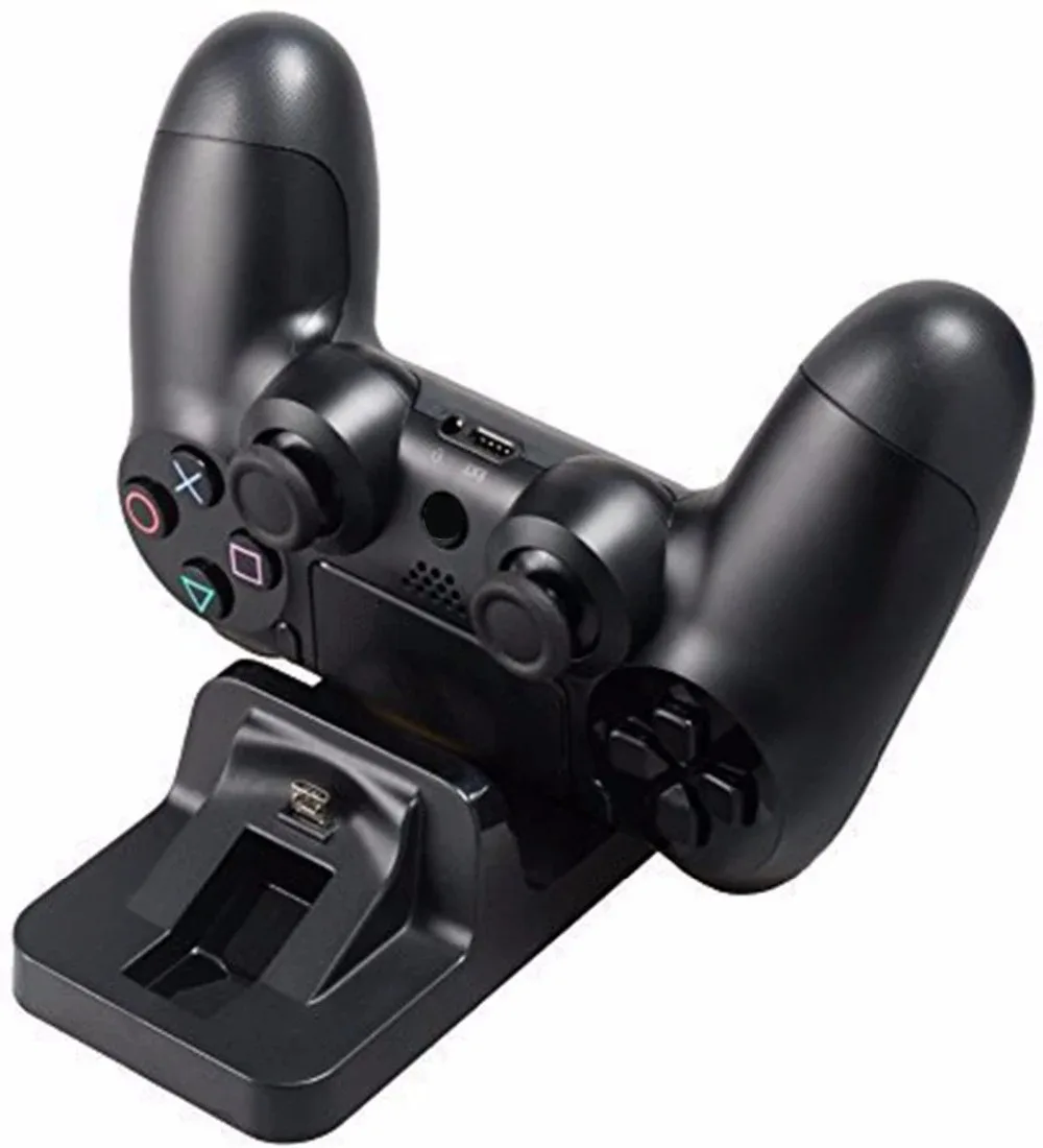 لوحدة تحكم PS4 USB شاحن مزدوج قاعدة شحن الألعاب حامل شاحن لسوني بلاي ستيشن 4 شاحن تحكم لوحة الألعاب اللاسلكية