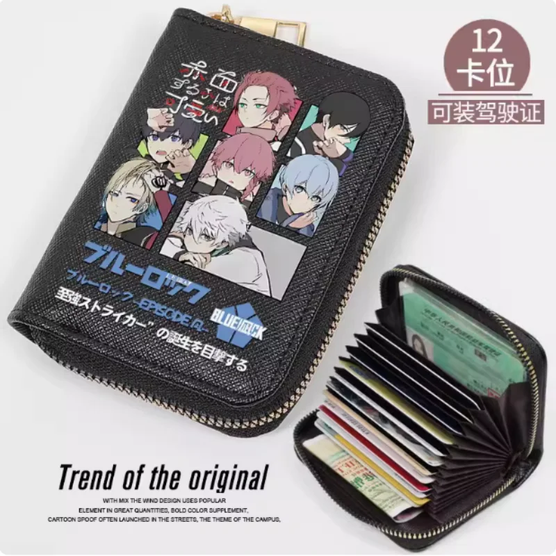 

Anime BLUE LOCK Rin Itoshi Nagi Seishiro Zipper Fashion Wallet PU Purse Card Holder Money Bag Cosplay Gift B1777