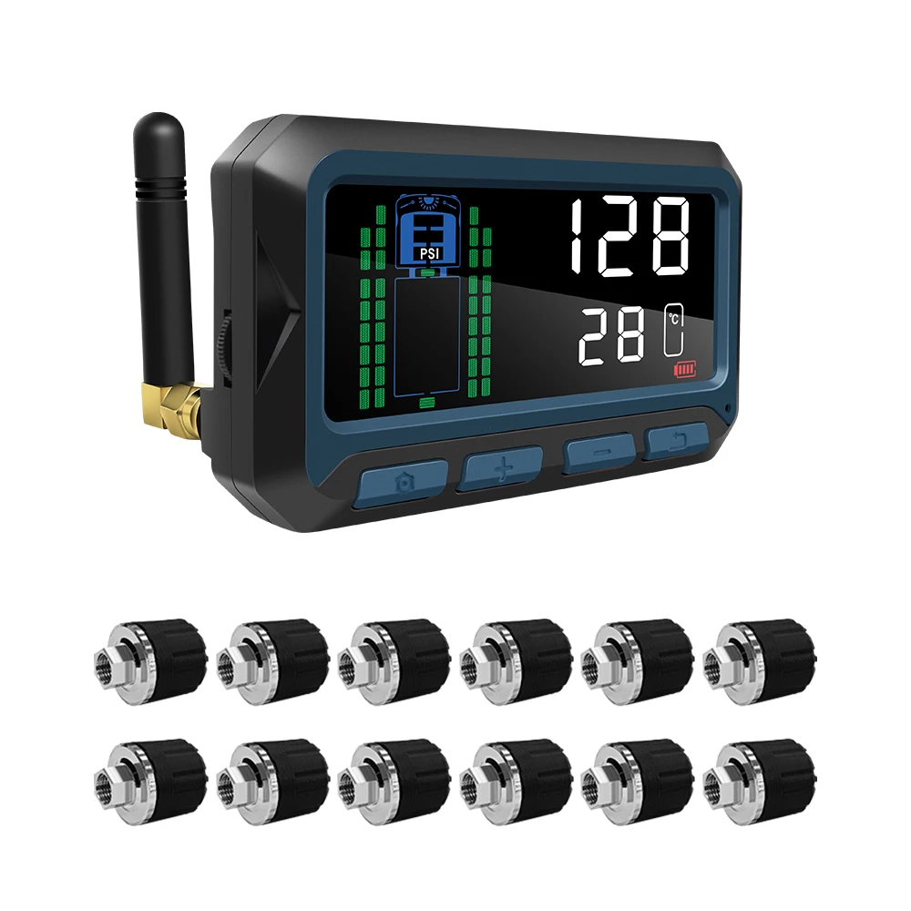 

New Arrival Heavy Duty 12-Wheel Truck And RV TPMS Sensor 433.92Mhz Tire Pressure Monitoring System For Trailer Tyres