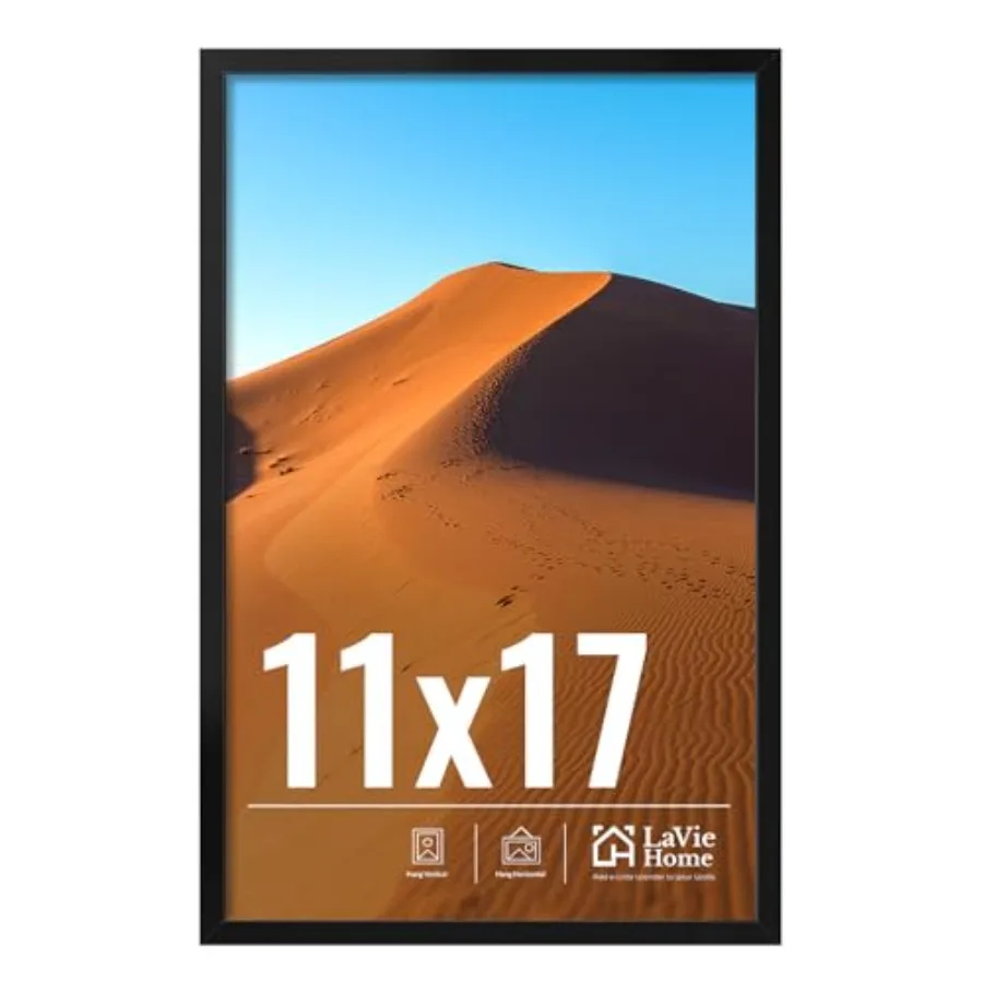 11x17 Picture Frame for Wall Display, 11x17 Picture Frame with HD Plexiglas, 11 x 17 Poster Frame 1 Pack, Display Frame for Ver