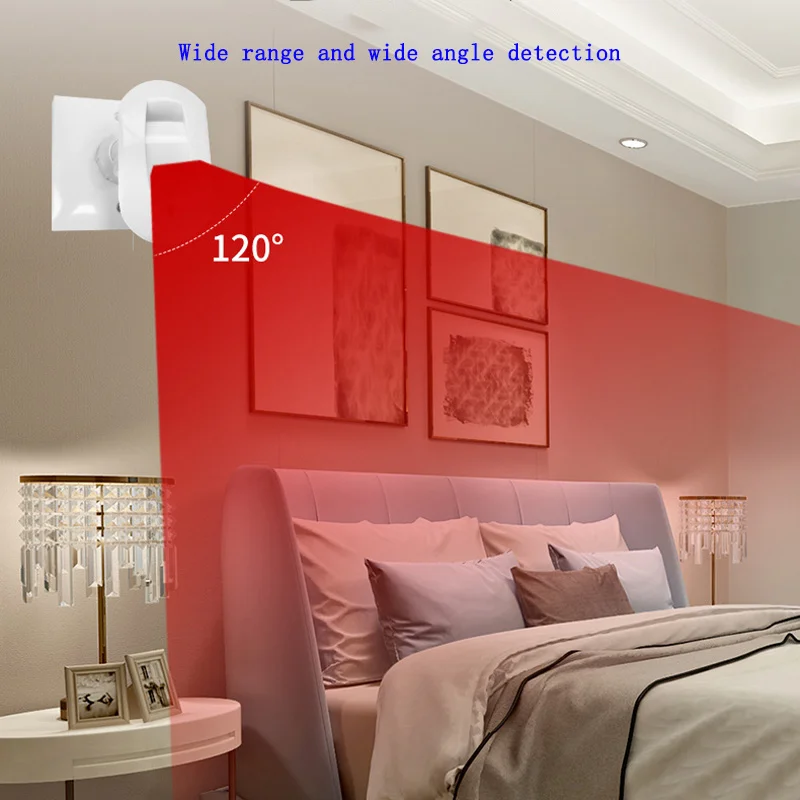 HC-610 Plug-in Door and Window Alarm Human Body Motion Wide Angle Detection 86 Bracket Wired Passive Infrared Curtain Detector