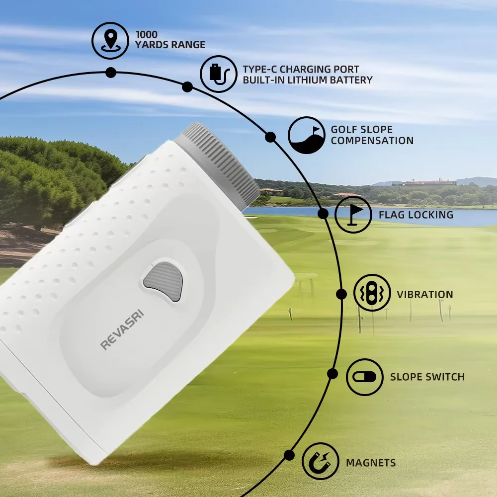 REVASRI Golf Laser Range Finder 1000Yards Laser Measure Distance Meter with Slope Switch Magnet Lightweight Monocular Telescope