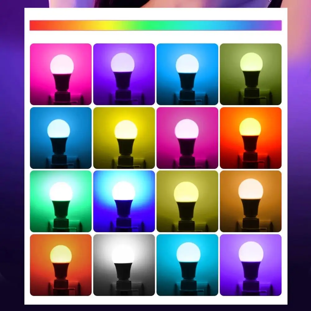 RGB Color Changing Light Bulbs 16 Colors 9W RGB LED Light Bulbs with Remote Control Dimmable Light for Home Party Bedroom