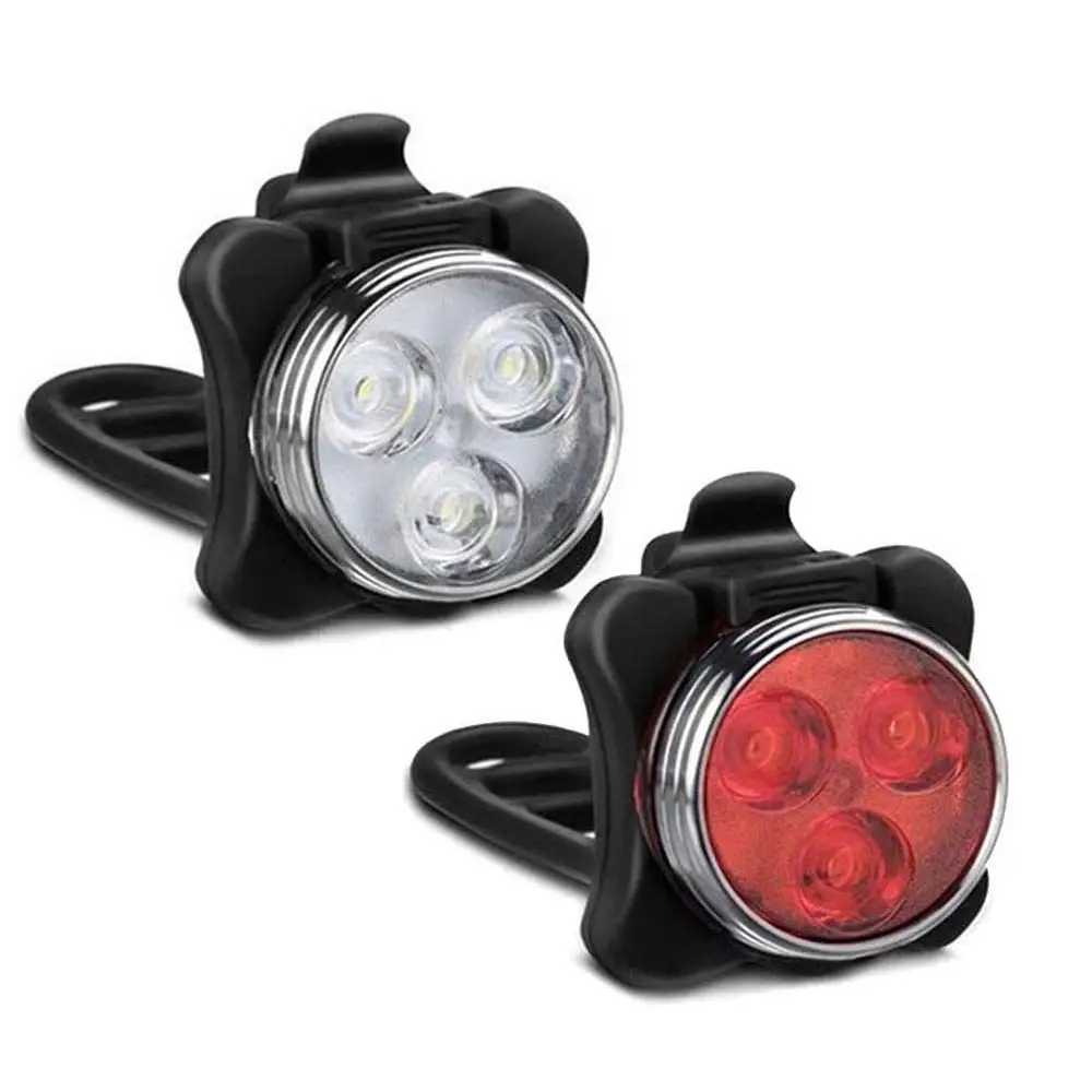 

USB Rechargeable Cycling Bike Taillight Front Headlight 4 Light Mode Mountain Bike Light Flashlight Rear Back Bicycle Lamp