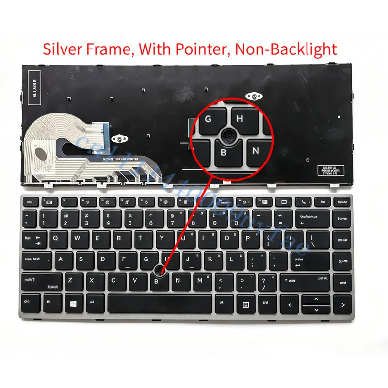 US  Keyboard  Frame For HP EliteBook 840 G5 G6 745 G5 G6 With/Without Pointer L14378‑001 L11307‑001 Replacement Laptop Keyboard