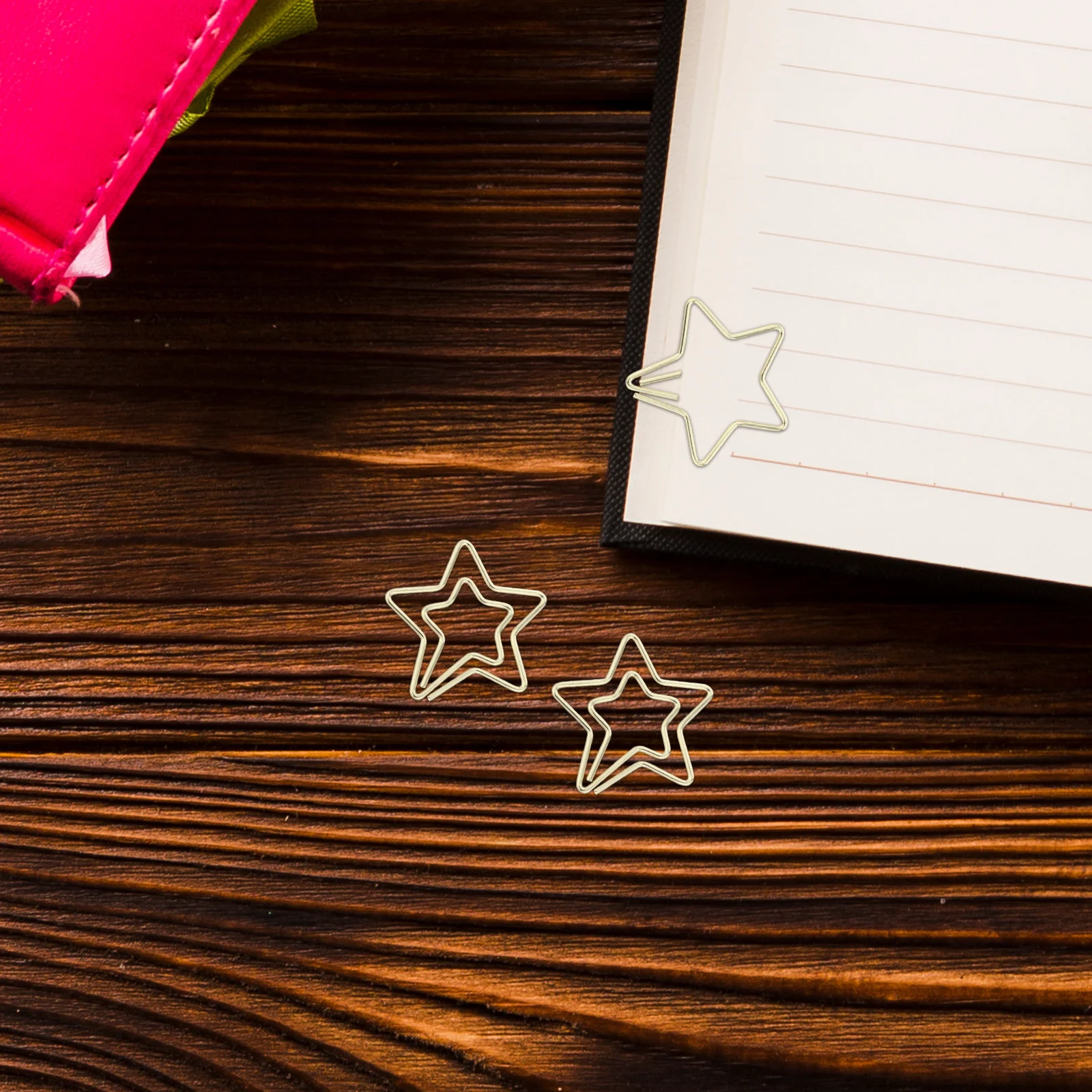 

80Pcs Star Paper Clips Metal Planner Clips Star Shaped Paperclips Office School Wedding Paper Bookmarks Memo Clip