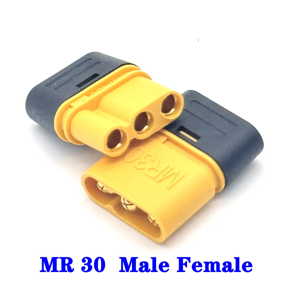 

MR30 60 Male and Female MR 30 MR 60 Plugs High Power Brushless Motor ESC Connectors for RC Models Drone 3-Pin Banana Plugs